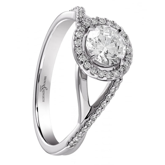Forever Round Brilliant Cut Diamond Halo Engagement Ring - 0.71ct