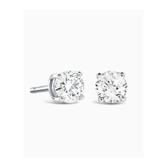 Round Solitaire Diamond Studs - 9ct White Gold - 0.15ct