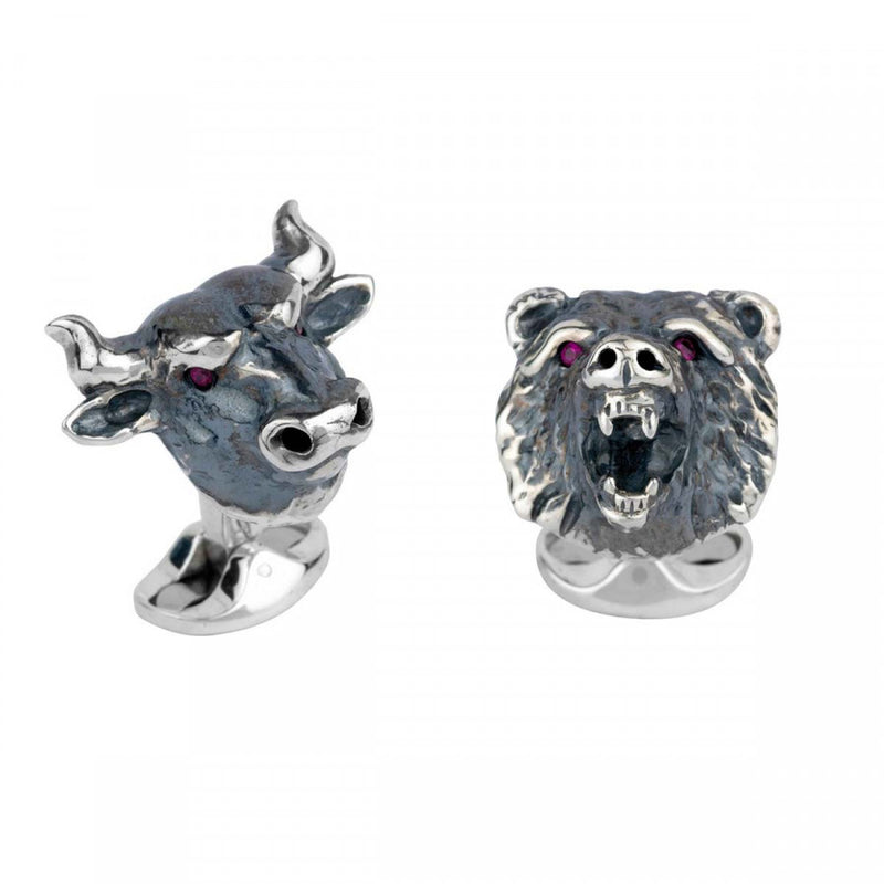 Bull & Bear Cufflinks - Silver - C1640X0001