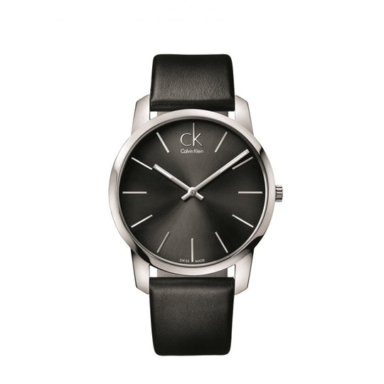 Calvin Klein Black Leather Gents City Watch K2G21107
