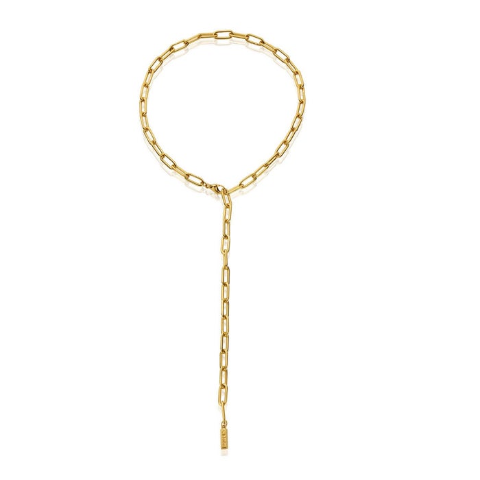 Medium Link Lariat Necklace - Gold - CC-G-NE-13-S1