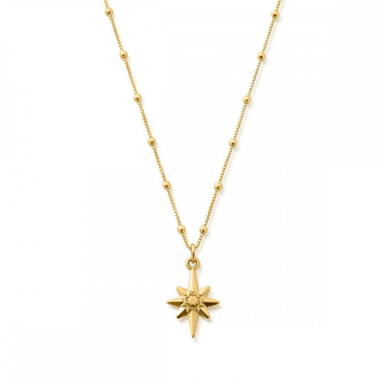 Bobble Chain Lucky Star Necklace - Gold - GNBB2087