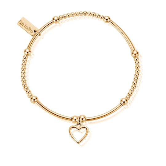 Cute Mini Open Heart Bracelet - Gold - GBCM006