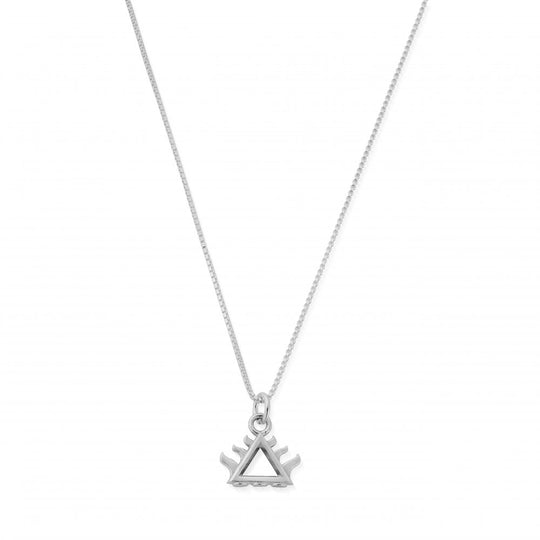 Delicate Box Chain Fire Necklace - Silver - SNDB3102