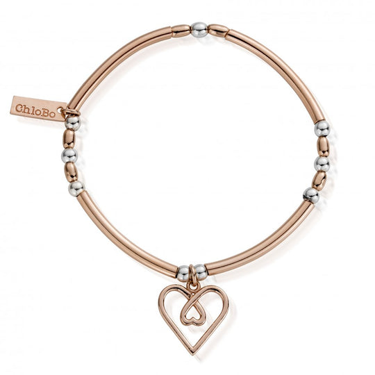 Divine Love Heart Bracelet - Rose/Silver - MBNBR575