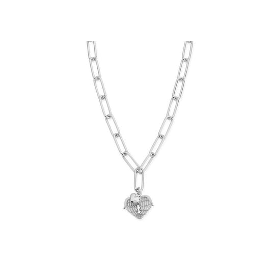 Faith & Love Link Chain Necklace - Silver - SNLC9211199