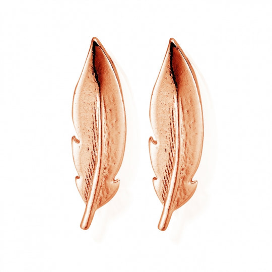 Feather Cuff Stud Earrings - Rose Gold - REST729