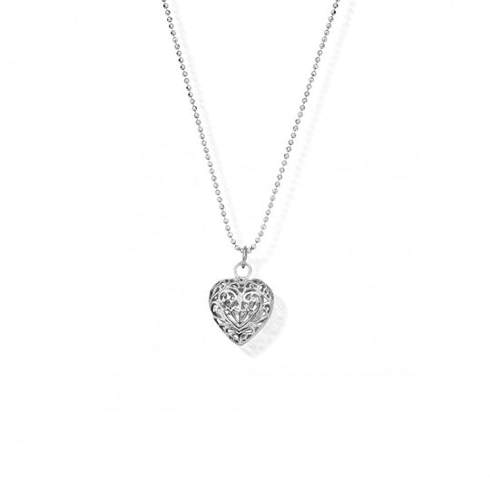 Filigree Heart Pendant - Silver - SCDC1050