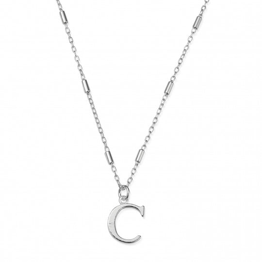 Initial Necklace - C - Silver - SNCC4040C