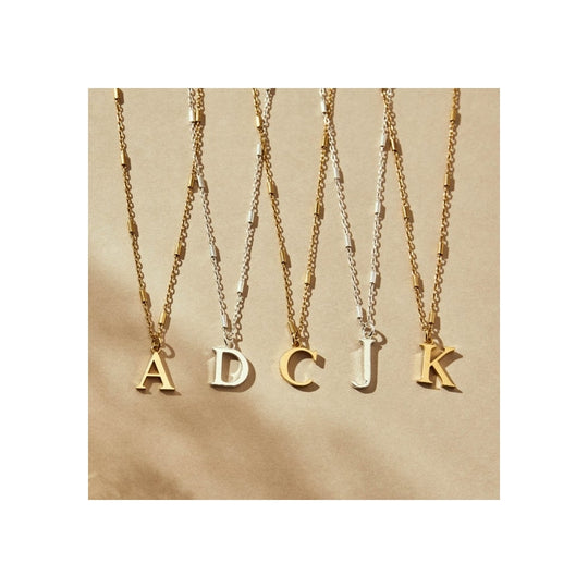 Initial Necklace - K - Silver - SNCC4040K
