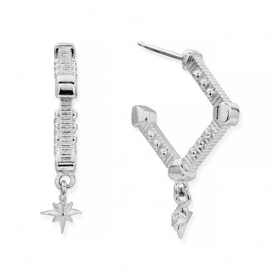 Inner Guidance Hoop Earrings - Silver - SEH3244