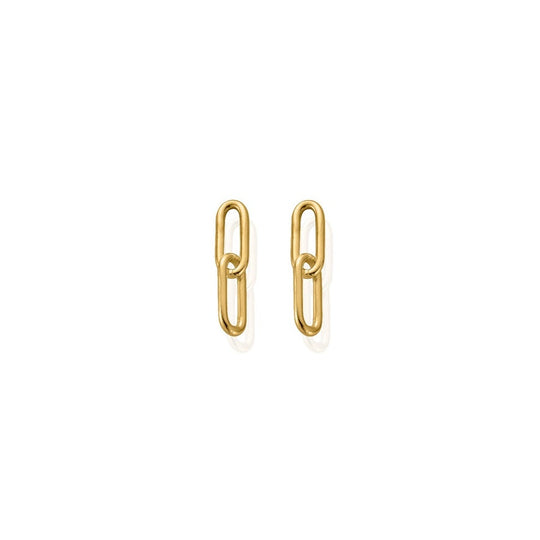 Medium Two Link Earrings - Gold - CC-G-ER-4-S1