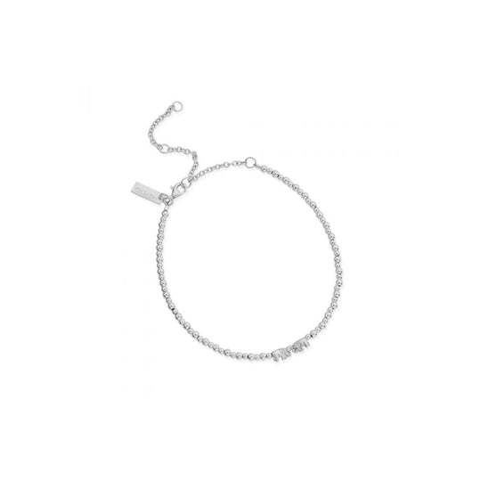 Mini Cute Lucky Elephants Anklet - Silver - SANMC4038