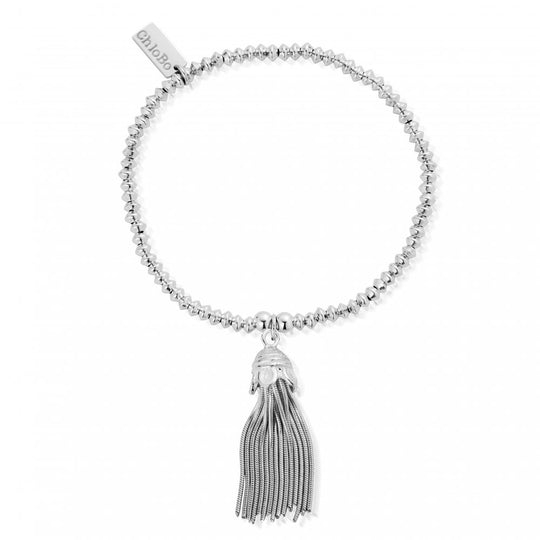 Mini Disc Tassel Bracelet - Silver - SBMD933