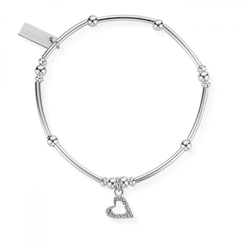 chlobo-mini-noodle-ball-patterned-heart-bracelet-silver-sbmnb399