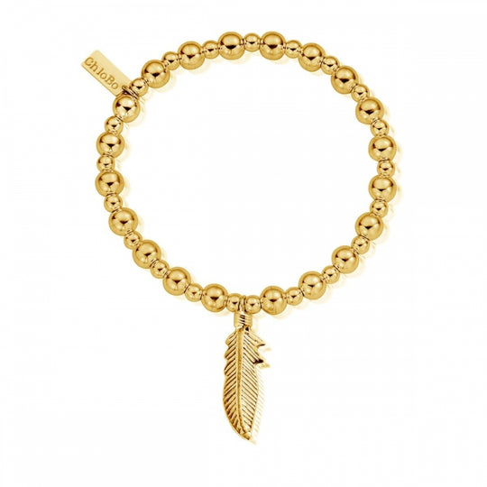 Mini Small Ball Feather Bracelet - Gold - GBMSB720
