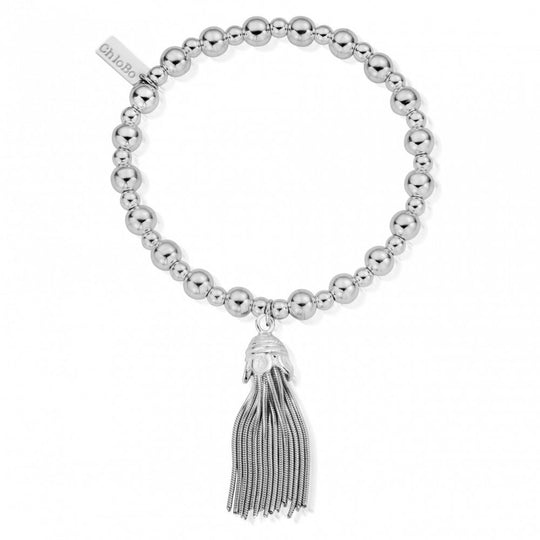 Mini Small Ball Tassel Bracelet - Silver - SBMSB933