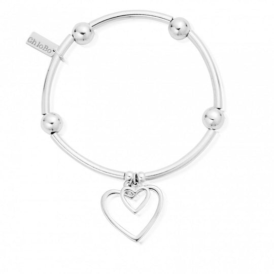 Noodle Ball Double Open Heart Bracelet - SBNB007028