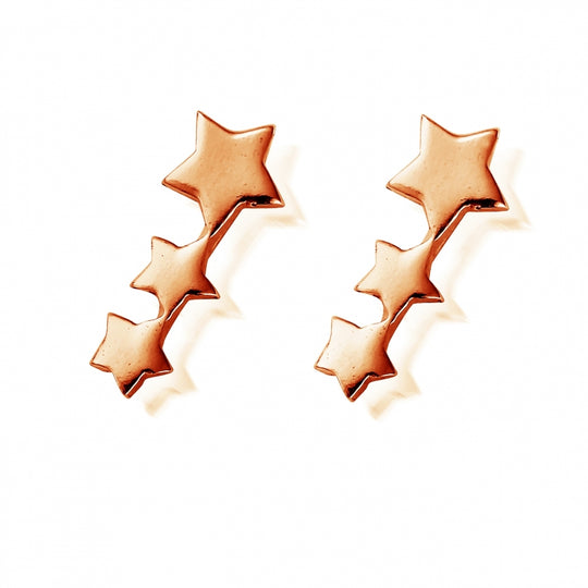 Shooting Stars Stud Earrings - Rose Gold - REST190