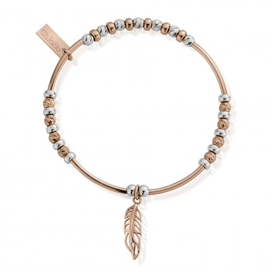 Sparkle Filigree Feather Bracelet - Rose Gold - MBSBNH571