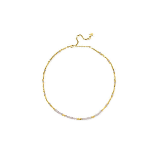 Summer Of Love Rose Quartz Choker Necklace - Gold - GNRQPDS