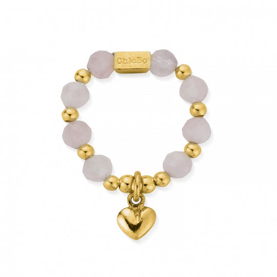 Sun Lover Rose Quartz Ring - Medium - Gold - GR2RQ4014