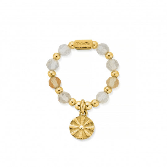 Sun Rays Citrine Ring - Medium - Gold - GR2C3211