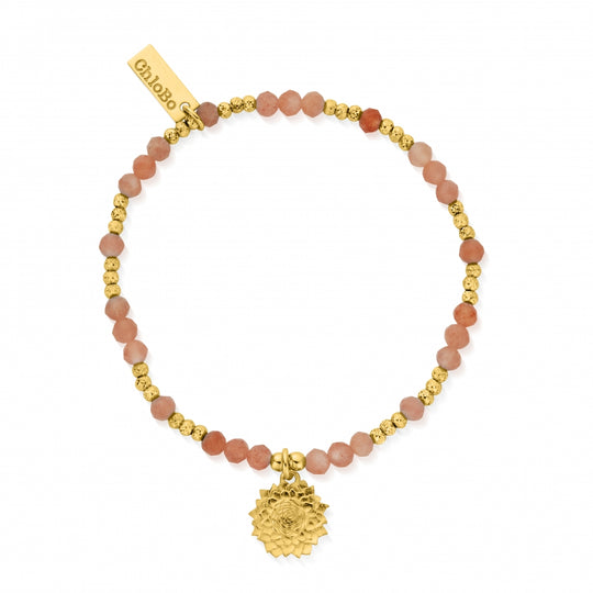 Sunflower Peach Moonstone Bracelet - Gold - GBPMFB3201