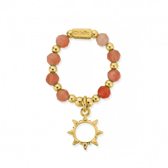 Sunrise Peach Moonstone Ring - Gold -  GR2PM3213