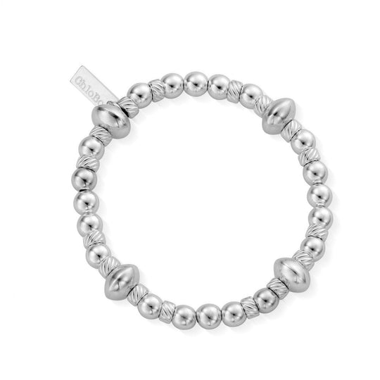 Twisted Disc Filler Bracelet - Silver - SBTDISC