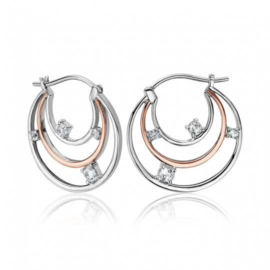 Awyr Y Nos Drop Earrings - Silver/Rose Gold - 3SAYN0189