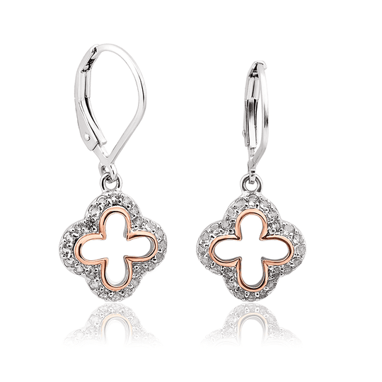 Clogau Tudor Court Earrings - Silver/Rose Gold ~ 3STDCDE