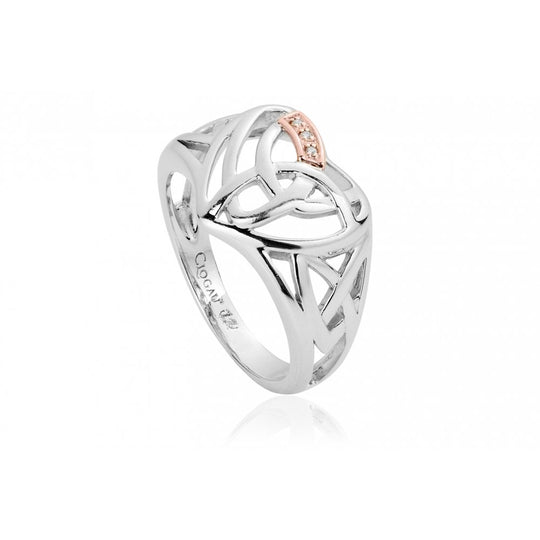 Eternal Love Diamond Heart Ring, Size P - Silver/Rose - 3SELHR/P