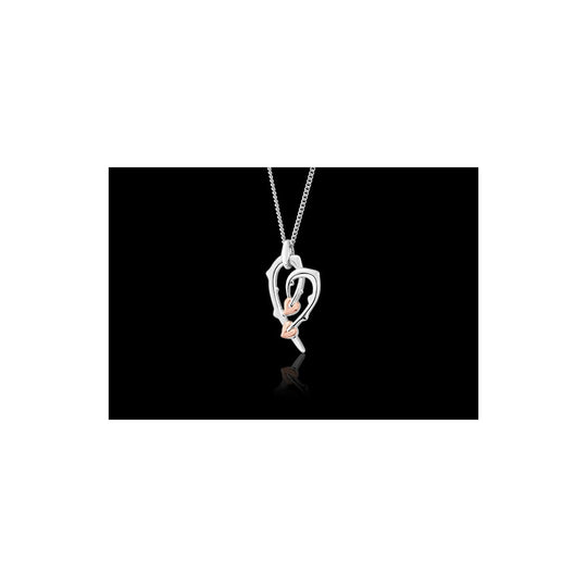 Julien Macdonald Betrayal Heart Pendant - Silver/Rose - 3SJMC0454