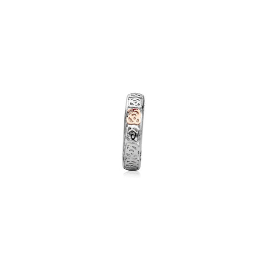 Royal Roses Stacking Ring - Silver/Rose - 3SRRSR