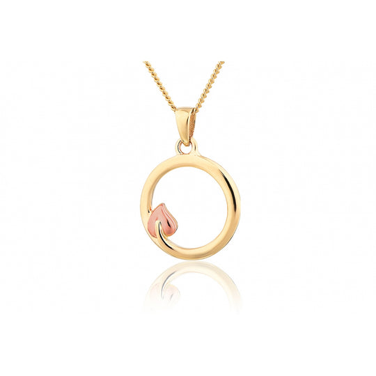 Tree Of Life Circle Pendant - Gold/Rose - TOLP7