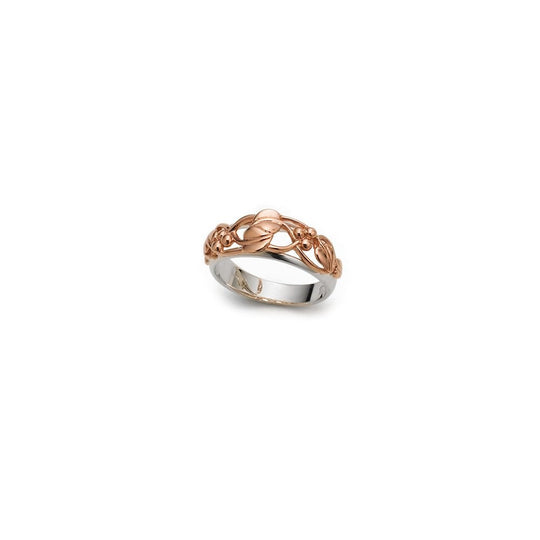 Tree of Life Ring, Size O - Silver/Rose Gold - STLR/O