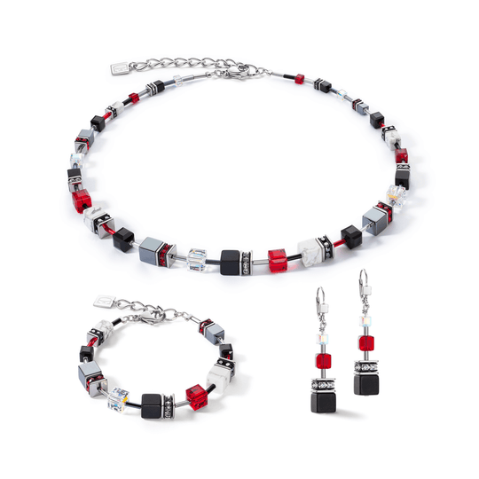 Geocube Iconic Black & Red Jewellery Set - 4530/SET-1303