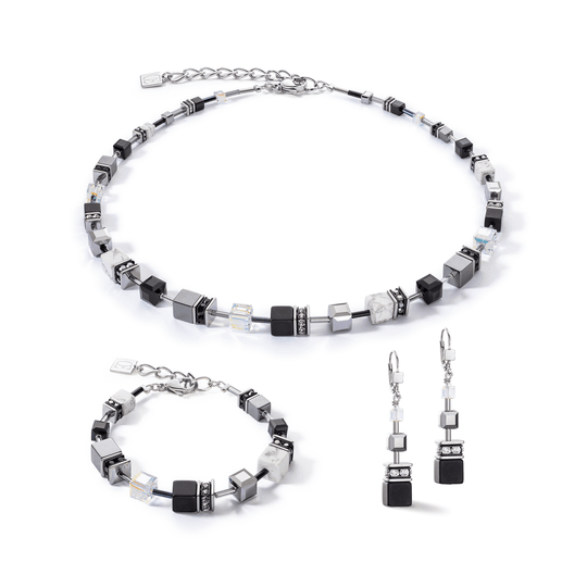 Geocube Iconic Black White Jewellery Set - 4530/SET-1314