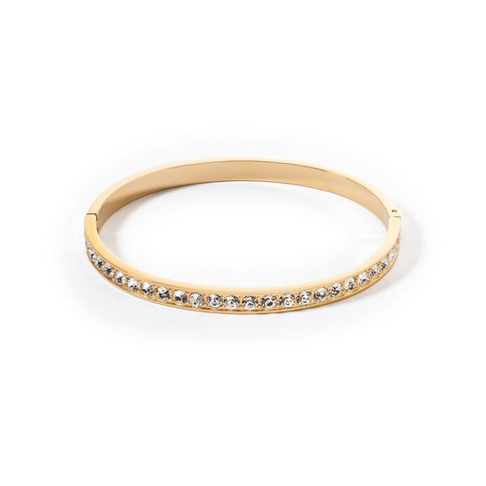 Plain Crystal Bangle, 19cm - Gold - 0131/37-1816