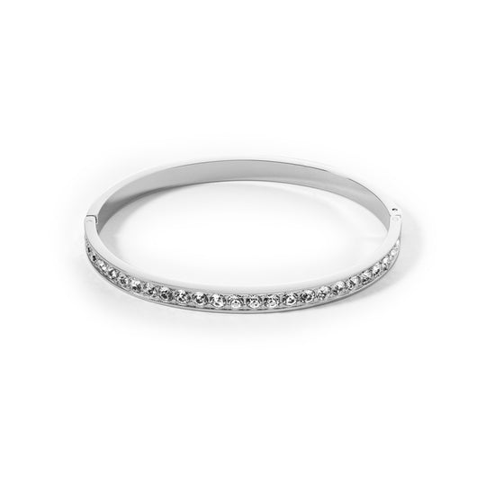Plain Crystal Bangle, 19cm - Silver - 0131/37-1817