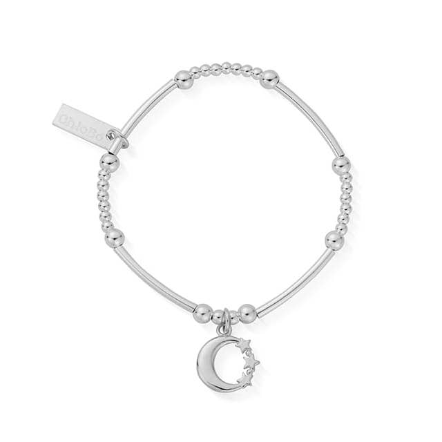Children's Cute Mini Moon & Stars Bracelet - Silver - CSBCM580