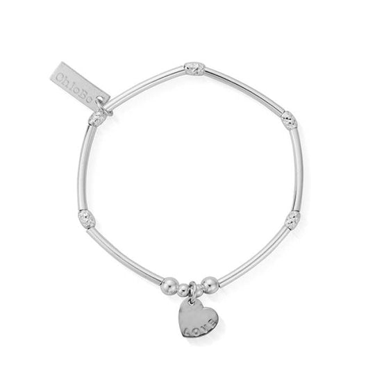 Children's Love Heart Charm Bracelet - Silver - CSBMNSR092