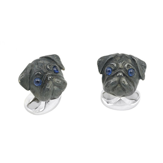 Deakin & Francis Silver Pug Head Cufflinks ~ C1026X0002
