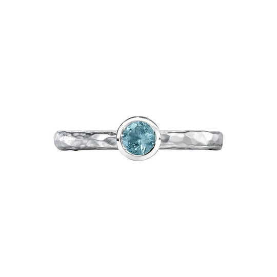 Aquamarine Twinkle Ring, Size L - Silver - TWR24-S-AQUA-L
