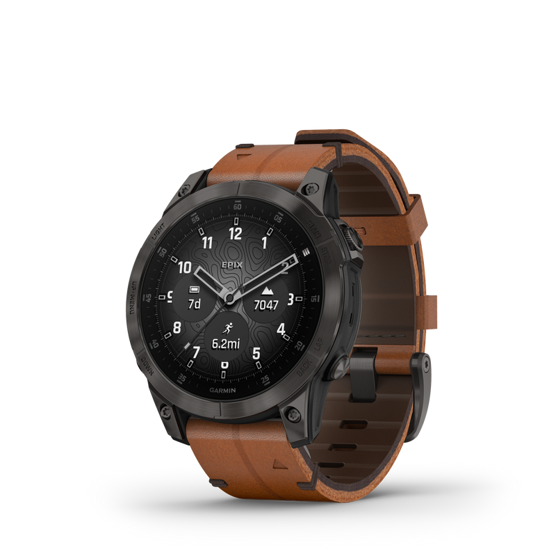 Epix Gen 2 Smart Watch, 47mm - Black/Chestnut - 010-02582-30