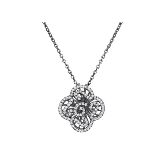 Fei Liu Cascade Mini Pendant on a Necklace - Black Rhodium - CAS-925B-304-CZ00