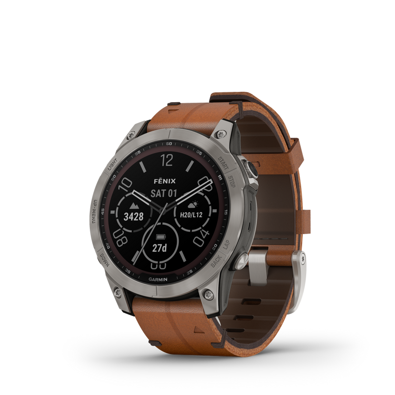 Fenix 7 Solar Smart Watch - Graphite/Chestnut - 010-02540-31