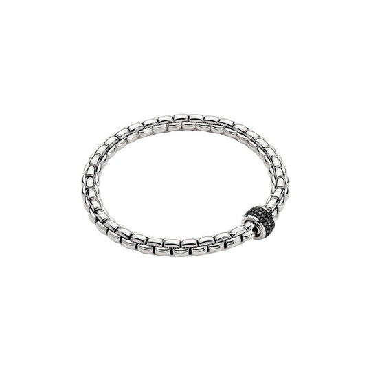 EKA Flex'it Black Diamond Bracelet, Medium - 18ct White Gold - 704BPAVENM