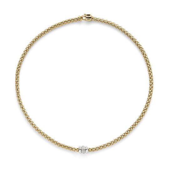 Fope Solo Necklace - Yellow Gold/Diamond - 43cm ~ 653CBBR-GB